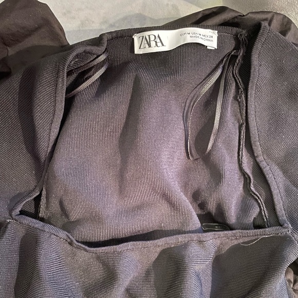 Zara Combination Black Knit Mini Dress - size M - Picture 8 of 10